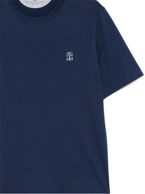 Navy blue crew neck t-shirt BRUNELLO CUCINELLI | M0B138440C2443